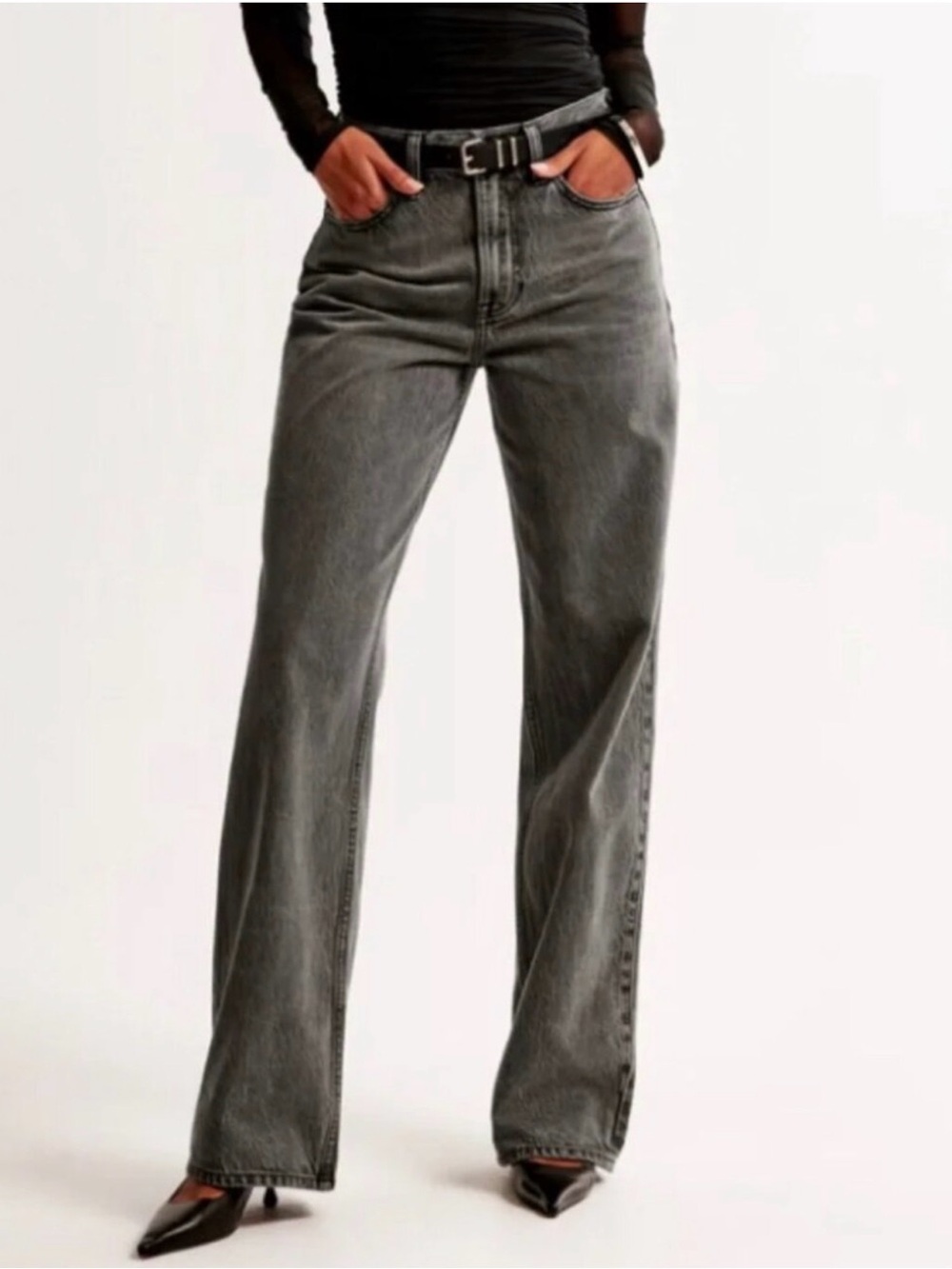 Abercrombie & Fitch womens Washed Gray Jeans